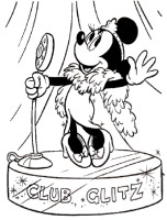 A coloring page of minnie mouse